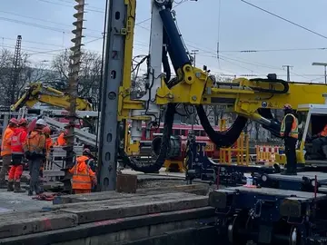 RTG Gleisgründungszug im Hbf Ulm