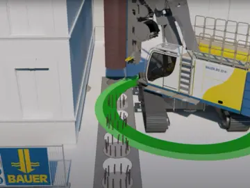 Higher outreach for Bauer rotary drilling rigs thanks to the Stability Plus assistance system