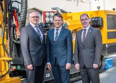 The Managing Directors of KLEMM Bohrtechnik GmbH: Georg Stahl, Dr. Carl Hagemeyer and Roy Rathner (from left to right).