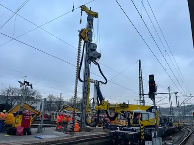 RTG Track Piler at Ulm main station