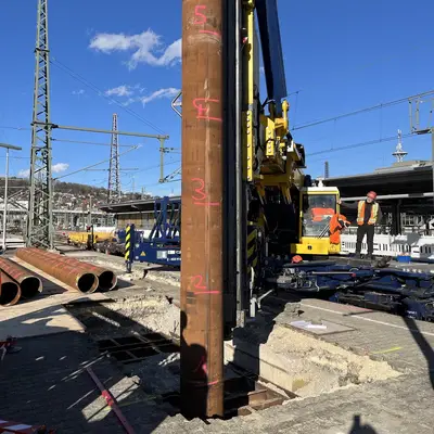 RTG Track Piler at Ulm main station
