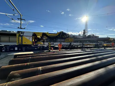 RTG Track Piler at Ulm main station