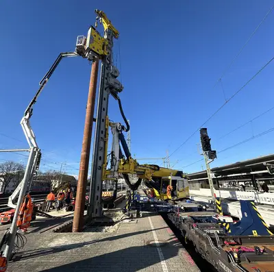 RTG Track Piler at Ulm main station