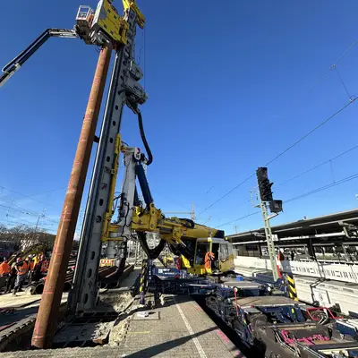 RTG Track Piler at Ulm main station