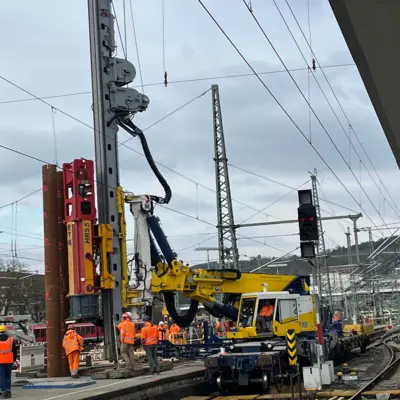 RTG Track Piler at Ulm main station