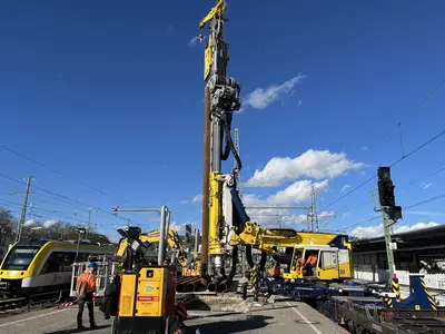 RTG Track Piler at Ulm main station