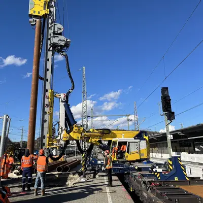 RTG Track Piler at Ulm main station