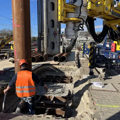 RTG Track Piler at Ulm main station