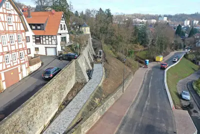 Nearly completed project shortly before opening for traffic